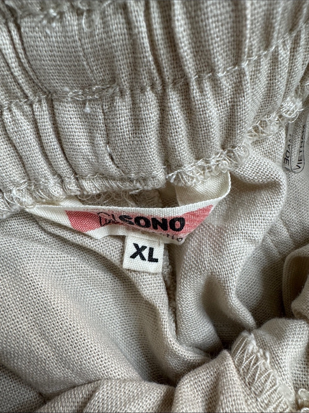 Cl Sono Linen-Effect Drawstring ankle pants in Beige NWT XL - Picture 13 of 14